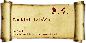 Martini Iziás névjegykártya